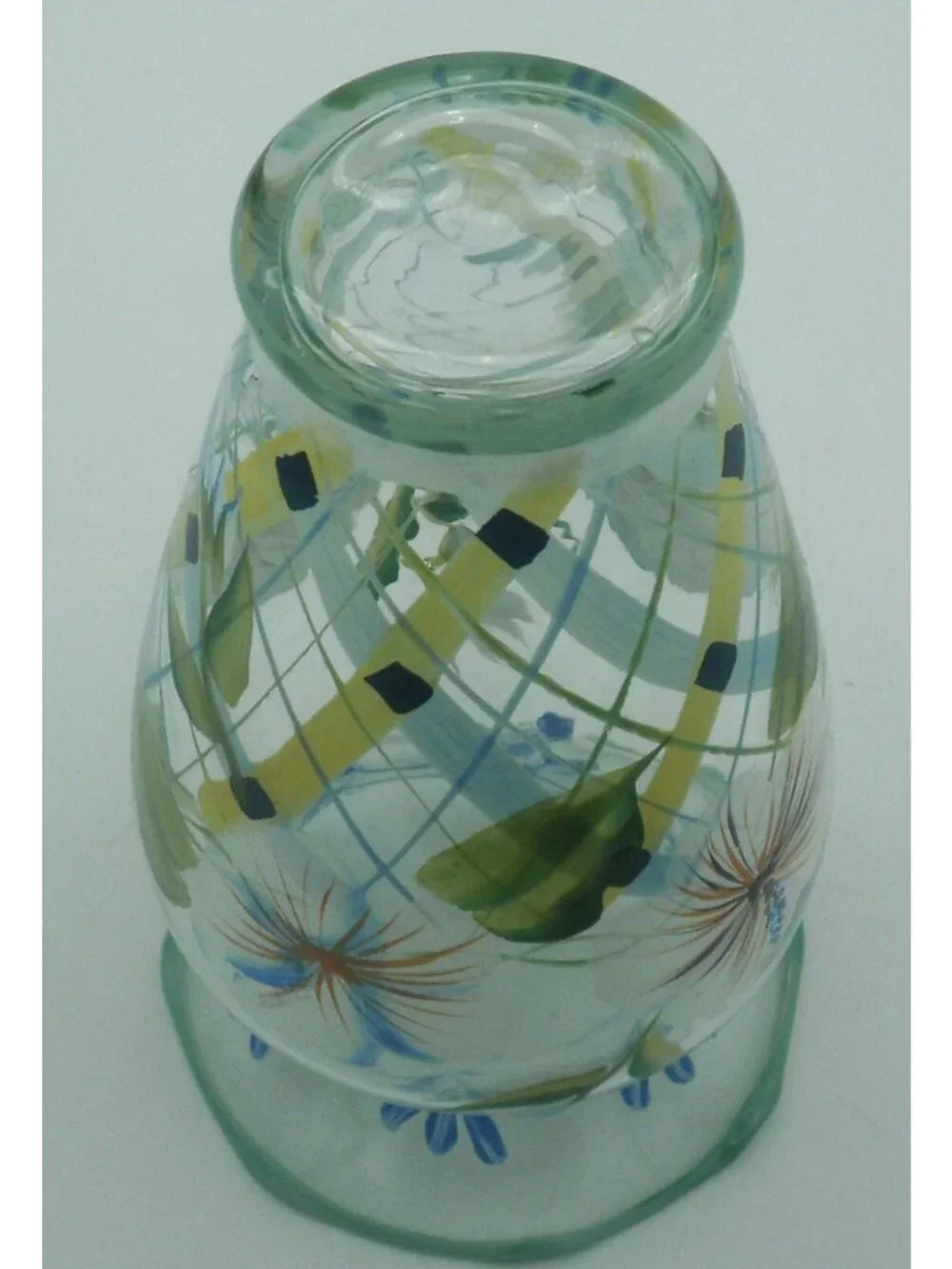 Tracy Porter  Bud Vase Hand Painted Florals Green Blue Peach